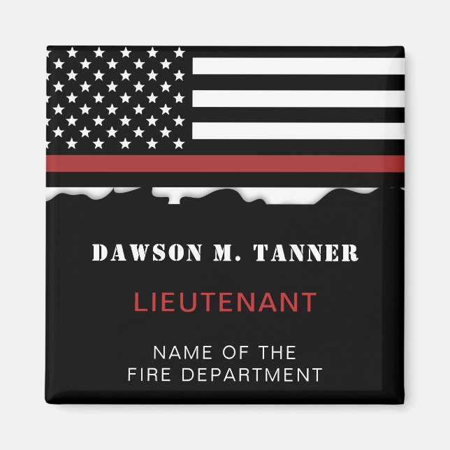Personlig Firefighter Thin Red Line Fire Rädding Magnet (Framsidan)