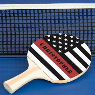 Personlig Firefighter Thin Red Line Flagga Gift Pingisracket