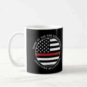 Personlig Firefighter Thin Red Line USA flagga Kaffemugg