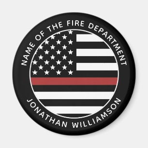Personlig Firefighter Thin Red Line USA flagga Magnet