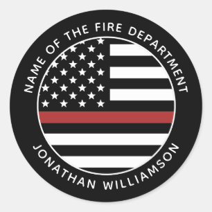 Personlig Firefighter Thin Red Line USA flagga Runt Klistermärke