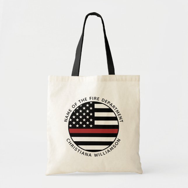 Personlig Firefighter Thin Red Line USA flagga Tygkasse (Framsidan)