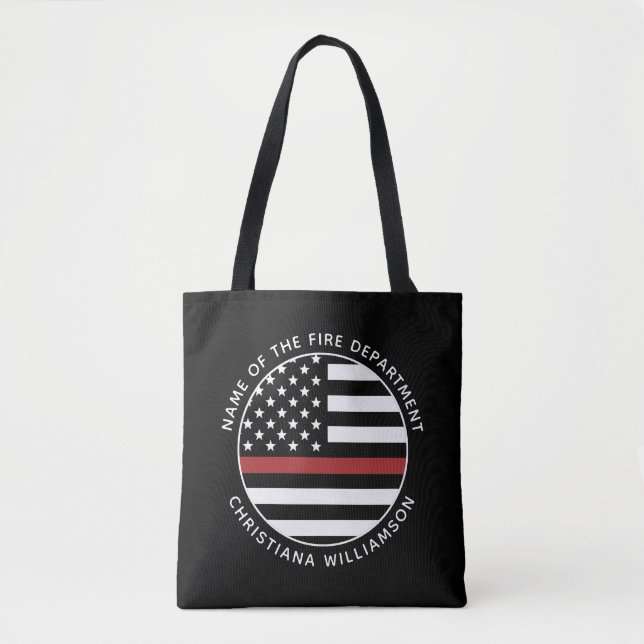 Personlig Firefighter Thin Red Line USA flagga Tygkasse (Framsida)