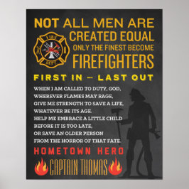 Personlig Fireman Gift. Brandmansskylt. EMT Poster