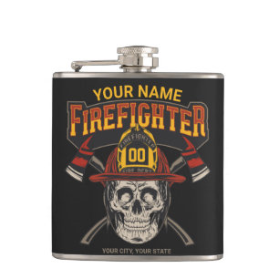 Personlig Fireman Skull Helmet Ax Firefighter  Fickplunta