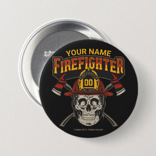 Personlig Fireman Skull Helmet Ax Firefighter  Knapp