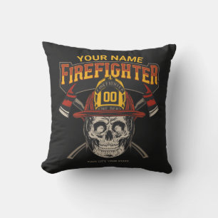 Personlig Fireman Skull Helmet Ax Firefighter Kudde