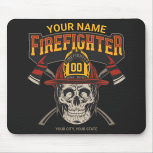 Personlig Fireman Skull Helmet Ax Firefighter Musmatta
