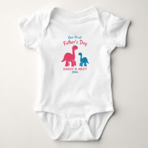 Personlig First Fars dag Cute Dinosaur T Shirt