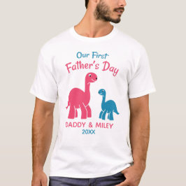 Personlig First Fars dag Cute Dinosaur T Shirt