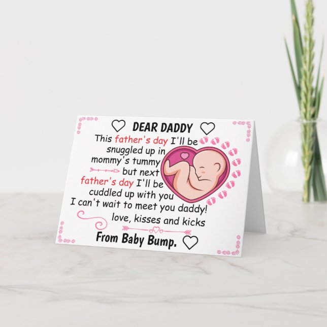 Personlig First Fars dag från dotter Helgkort (Framsida)