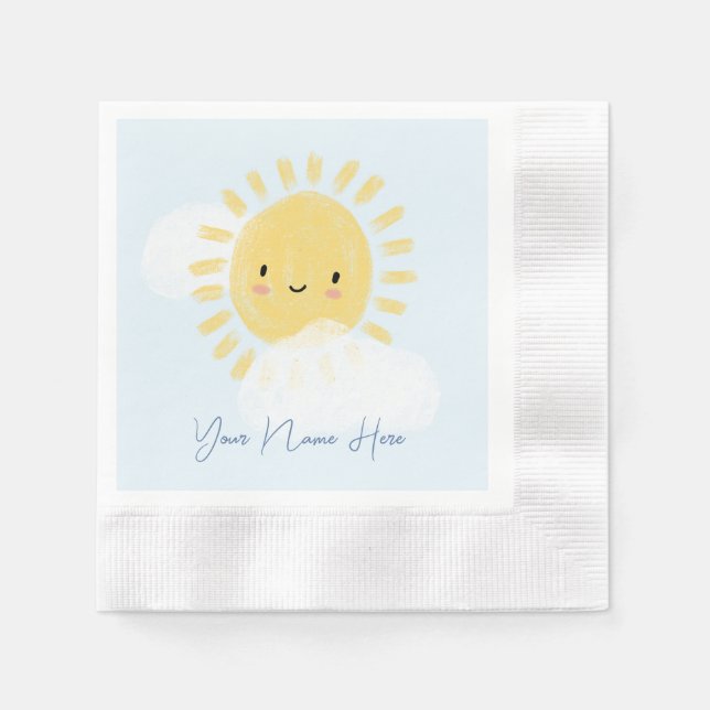 Personlig First Födelsedagsfest Baby Shower Pappersservett (Framsidan)