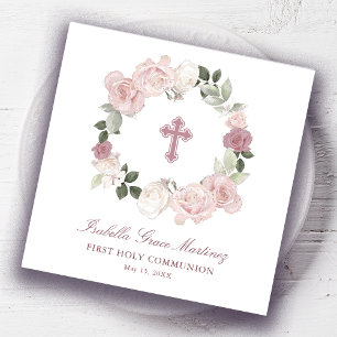 Personlig First Heliga Communion Cocktail Napkins Pappersservett