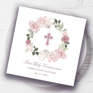 Personlig First Heliga Communion Cocktail Napkins Pappersservett