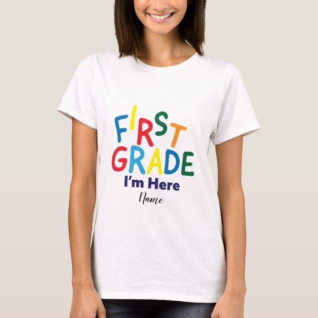 Personlig First Klass Lärare T Shirt (Framsida)