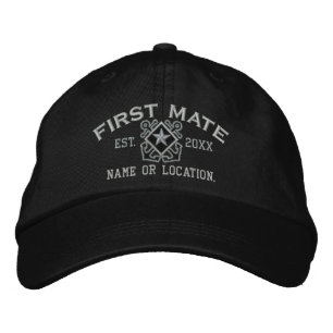 Personlig First Mate Nautical Star Embroidery Broderad Keps