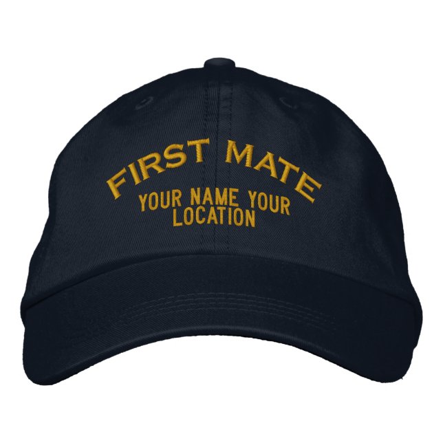 Personlig First Mate Nautical Stil Hat Broderad Keps (Framsida)