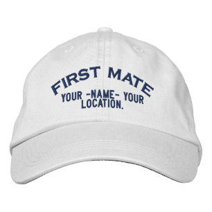 Personlig First Mate Nautical Stil Hat Broderad Keps