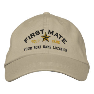 Personlig First Mate Star Boll Cap Embroidery Broderad Keps