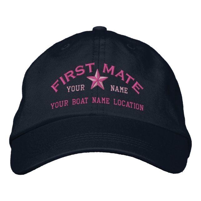 Personlig First Mate Star Boll Cap Embroidery Broderad Keps (Framsida)