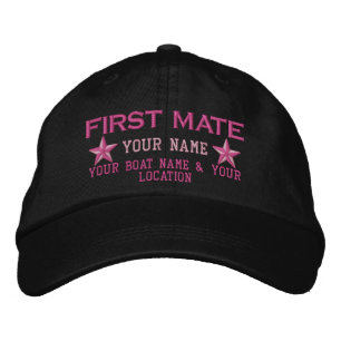 Personlig First Mate Stars Cap Embroidery Broderad Keps