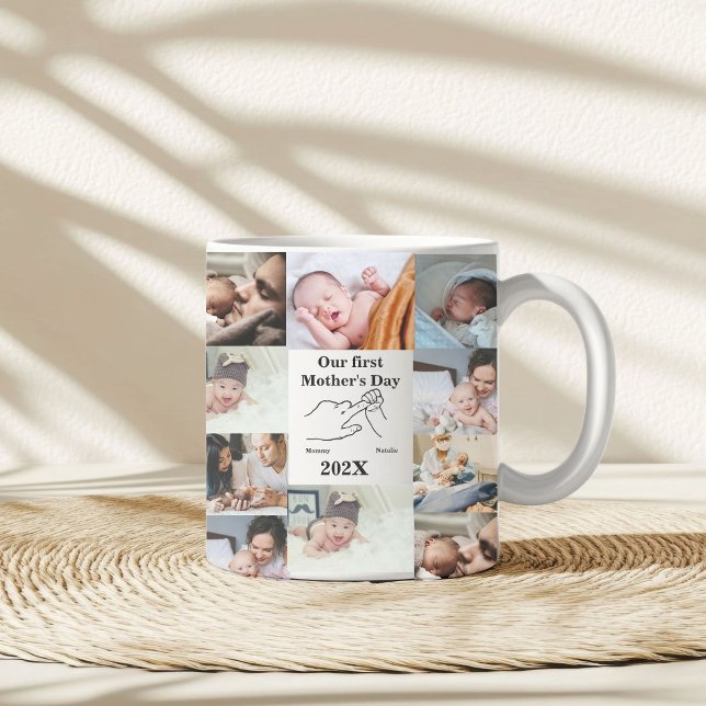 Personlig First Mors dag Photo Collage Kaffemugg (Skapare uppladdad)