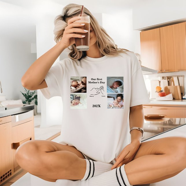 Personlig First Mors dag Photo Collage T Shirt (Skapare uppladdad)
