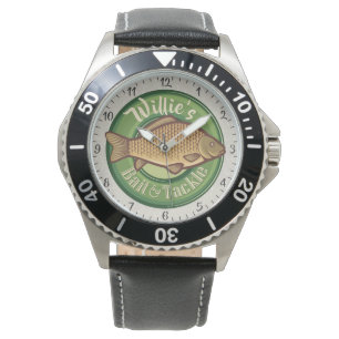 Personlig Fish and Tackle Shop Fishing Angler Armbandsur