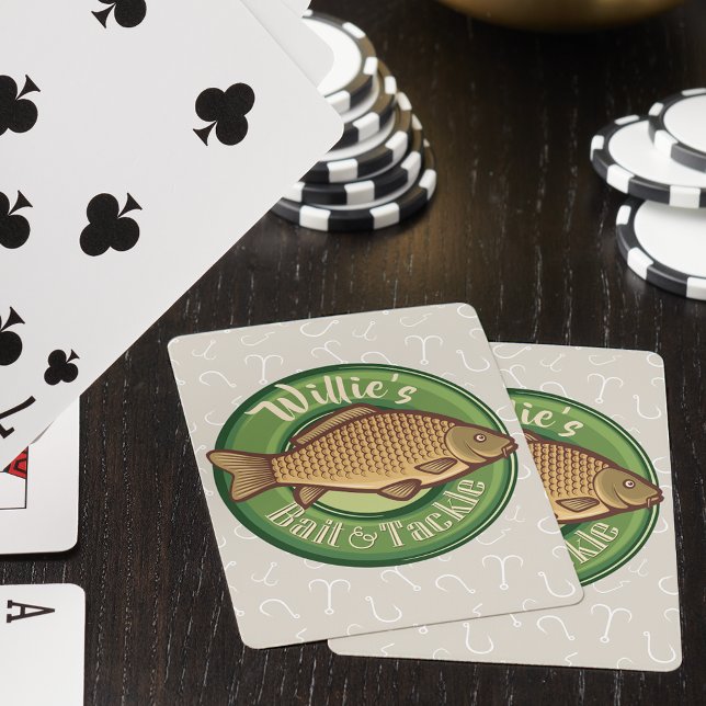 Personlig Fish and Tackle Shop Fishing Angler Casinokort (Skapare uppladdad)