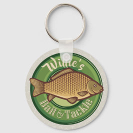 Personlig Fish and Tackle Shop Fishing Angler Nyckelring