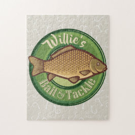Personlig Fish and Tackle Shop Fishing Angler Pussel
