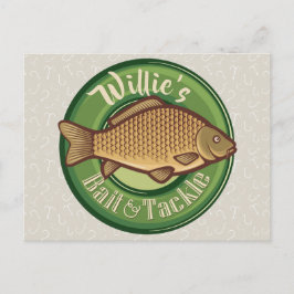 Personlig Fish and Tackle Shop Fishing Angler Vykort