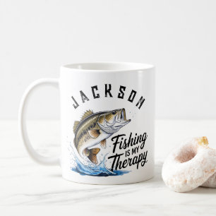 Personlig Fishing är min terapi Kaffemugg