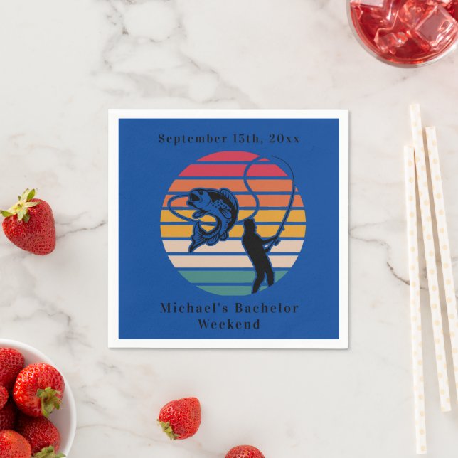 Personlig Fishing Bachelor Helg Pappersservett (Insitu)