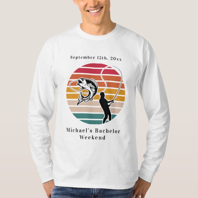 Personlig Fishing Bachelor Helg T Shirt (Framsida)