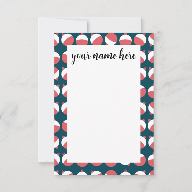 Personlig Fishing Bobber Notecards Tack Kort (Framsida)