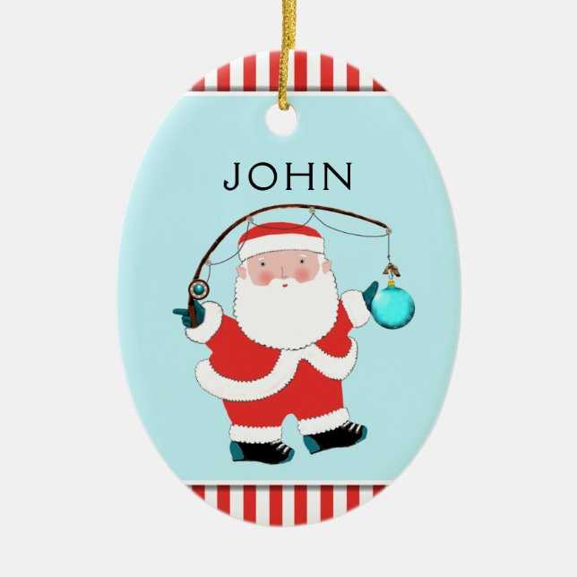 Personlig Fishing Keepsak Ceramic Ornament (Framsidan)