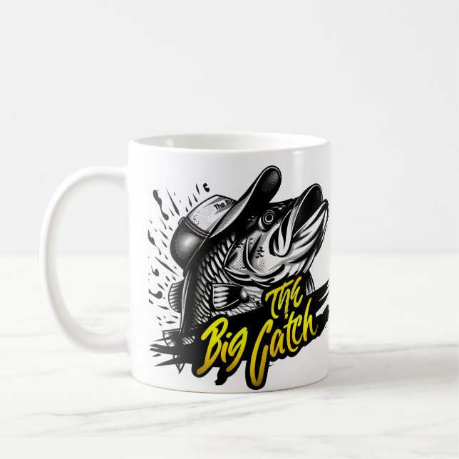 Personlig Fishing "The Big Catch" Kaffemugg (Vänster)