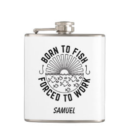 Personlig fiskargåva, född att fiska fickplunta