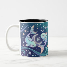Personlig Fiskarna Zodiakmugg Två-Tonad Mugg