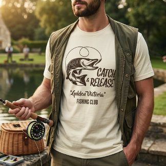 Personlig fiske-båtnamn Fångst & Frisläppande Fisk T Shirt