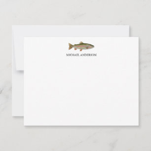 Personlig fiskeälskare – Öringfiskedesign Anteckningskort