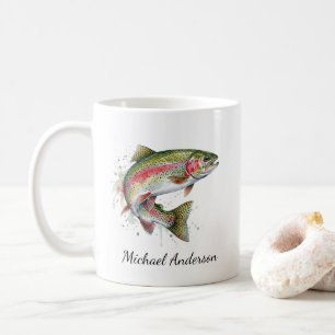 Personlig fiskeälskare – Öringfiskedesign Kaffemugg