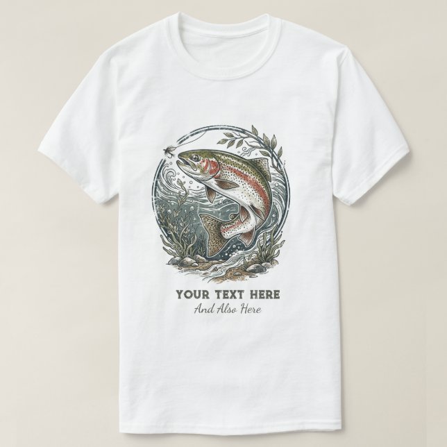 Personlig fiskeälskare – Öringfiskedesign T Shirt (Design framsida)