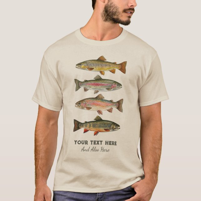 Personlig fiskeälskare – Öringfiskedesign T Shirt (Framsida)