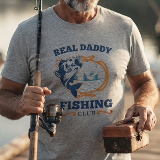 Personlig fiskeclubb för pappa med retrotema t shirt