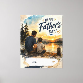 Personlig fiskepresent till pappa på födelsedagen canvastryck