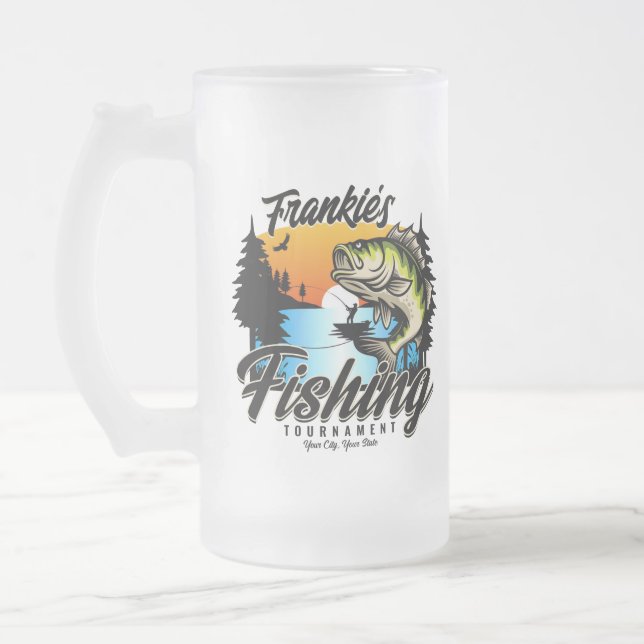Personlig Fisketurament Fiske Angler Trout Frostat Ölglas (Vänster)