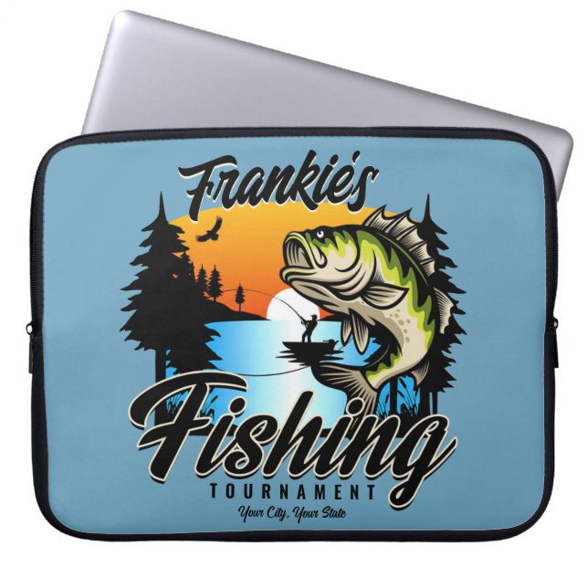Personlig Fisketurament Fiske Angler Trout Laptop Fodral (Framsidan)