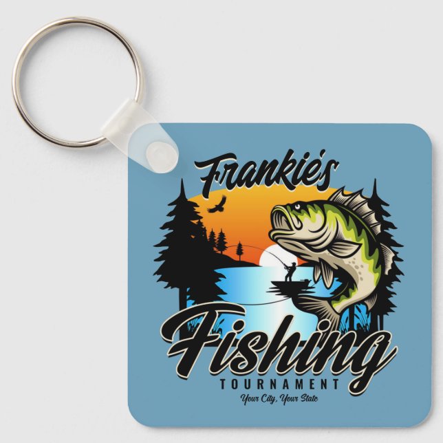 Personlig Fisketurament Fiske Angler Trout Nyckelring (Framsida)